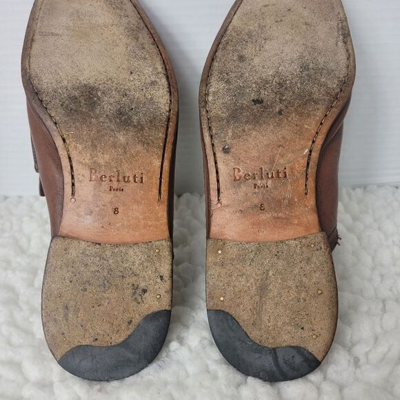 Berluti Lorenzo Mens Slip On Mule Size 9 Calf Brown Leather Backless Shoes main image 3